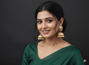 Exquisitos pendientes de templo de oro mate para mujer, joyería india tradicional, ideal para bodas, festivales y fiestas - Product Image 5