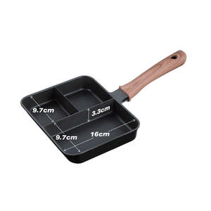 Poêle à frire multi-sections compatible induction IH |   Poêle en aluminium antiadhésive à 3 compartiments |   Poêle à frire pour accompagnement de bento - Product Image 6