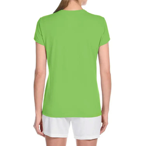 Camiseta de manga corta 100% algodón básico liso en blanco logotipo personalizado impresión redondo cuello redondo verano señoras Camisetas Mujer camiseta OEM ODM - Product Image 6