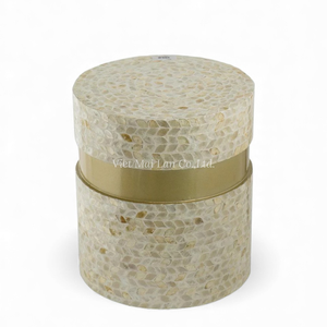 Taburetes Decorativos de Lujo Hechos a Mano con Diseño de Incrustaciones de Concha para Decoración del Hogar y Apartamentos - Product Image 1