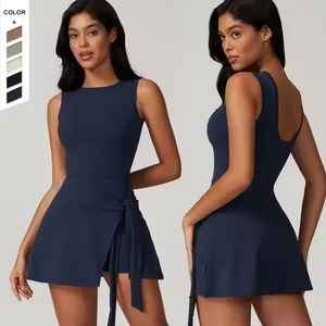 2025 Top qualité femmes vêtements de Tennis Golf jupe ensemble sans manches Durable Tennis jupe pour Gym vêtements de sport pour femmes vêtements de sport - Product Image 1