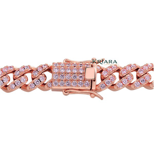 Rose Gold Plated Hip Hop <b>Statement</b> S925 Lab Grown <b>Necklace</b> with Butterfly Design Rope Chain Women's Wedding & Party Jewelry - Product Image 5
