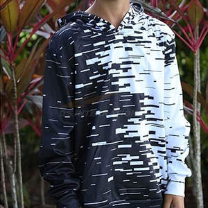 ชุด3D มีฮู้ดสำหรับเด็ก, เสื้อสวมหัวมีกระเป๋าใบใหญ่ใส่ลำลองฤดูหนาวลายเรขาคณิตสีดำและสีขาว - Product Image 3