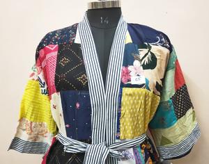 Batas Kimono de Algodón Estampadas para Mujer, Batas Casuales para Usar en la Playa, Perfectas como Batas de Dama de Honor, Regalo para Ella - Product Image 1