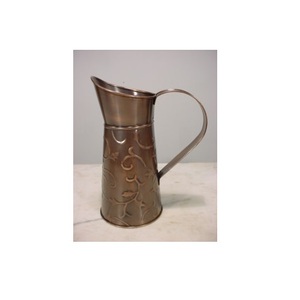 Cruche d'eau en cuivre fini antique de conception en relief pour jardin balcon intérieur extérieur plantes cruche d'eau utilisation cruche d'eau décorative - Product Image 1