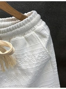 Sommerliche Luxus-Freizeithose Einfarbige Weiße Jacquard-Herrenshorts mit Elastischem Bund Trendige Strandshorts - Product Image 5