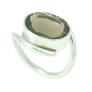 Smoky Quartz Gemstone Oval Shape 925 Sterling <b>Silver</b> <b>Ring</b> Classic Fashionable <b>Ring</b> <b>for</b> Gift, Wedding, Engagement & Anniversary - Product Image 1