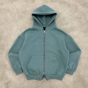 Sweat à capuche en molleton zippé pour homme avec logo personnalisé Streetwear Distressed Acid Washed Sun Faded Vintage Print Pattern Drop 100% Cotton Winter - Product Image 4