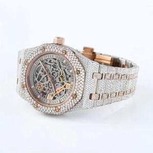 Reloj de Lujo con Moissanita, Estilo Hip Hop para Hombre, Reloj de Pulsera de Acero Inoxidable con Incrustaciones, Precio de Fábrica - Product Image 3