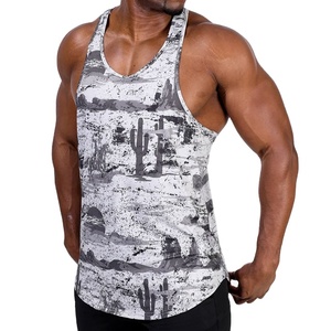 Camiseta sin mangas de entrenamiento para hombre, estilo urbano, con diseño de sublimación, corte lateral, secado rápido, fabricante de chalecos vintage. - Product Image 2