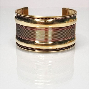 A Z CRAFTS Bracelet large en laiton fait main, unisexe, écologique, tendance, aspect antique, bijou de poignet statement - Product Image 3
