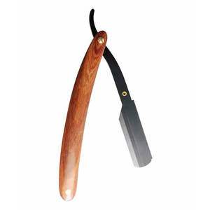 Manche en bois Rasoir droit de barbier à lame unique Rasoir de barbier à rasage sur mesure - Product Image 5