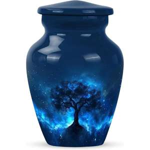 โกศโลหะสีขาวสำหรับงานศพพิมพ์ลายสำหรับผู้ใหญ่ - Product Image 1