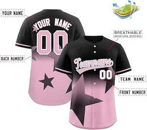 Maillot de baseball dégradé personnalisé vêtements de sport personnalisés avec nom et numéro cousus pour hommes femmes jeunes - Product Image 3