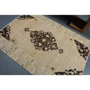 พรมขนสัตว์6.1ft สีเบจสีน้ำตาลคลาสสิกขนาด4.5 x แบบตุรกีดีไซน์แบบเย็บปะติดสำหรับทางเข้าห้องนั่งเล่นหรือห้องนอน - Product Image 4