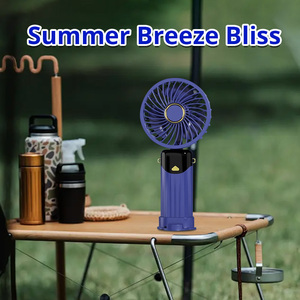 Cầm Tay Mini Xách Tay Fan Tay Gấp Fan USB Có Thể Sạc Lại Cá Nhân Dễ Thương Nhỏ Pocket Fan Với Ngân Hàng Điện - Product Image 5