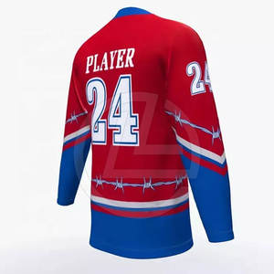 Maillots de hockey sur glace personnalisés, coupe ample, respirants, impression par transfert thermique, 100% polyester, uniformes - Product Image 6