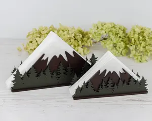 Porte-serviettes en bois de luxe au design rustique, parfait pour table à manger, comptoir de cuisine et décoration de fête au meilleur prix - Product Image 4