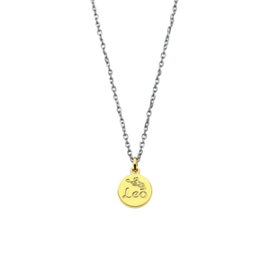 Colgante del Zodiaco Leo, Chapado en Oro, Acero Inoxidable, Amuleto Clásico para Mujer, 1.5 cm - Product Image 1