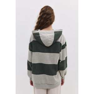 Sudadera de Cuello Redondo a Rayas para Uso Diario, 100% Algodón - Product Image 5