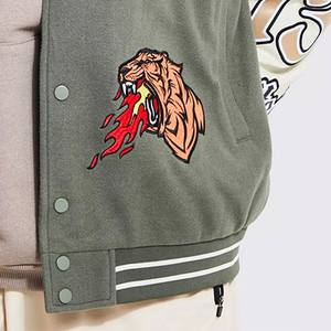 Men's High Quality 100% <b>Top</b> Embroidery Patches Quick Dry Breathable Letterman College Baseball Jacket with Street Style - Product Image 3