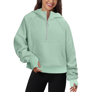 Jersey de talla grande para mujer, informal de algodón Sudadera con capucha, sudaderas de manga larga con cremallera superior, cordón, tinte de corbata, temporada de invierno con capucha - Product Image 1