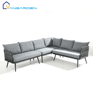 Meubles <span class=keywords><strong>en</strong></span> <span class=keywords><strong>aluminium</strong></span> tissés <span class=keywords><strong>en</strong></span> corde Patio Lounge Corde d'angle <span class=keywords><strong>en</strong></span> forme <span class=keywords><strong>de</strong></span> L Ensemble <span class=keywords><strong>de</strong></span> canapé pour vendeur d'usine <span class=keywords><strong>en</strong></span> gros Ensemble <span class=keywords><strong>de</strong></span> canapé d'angle nordique - Product Image 2