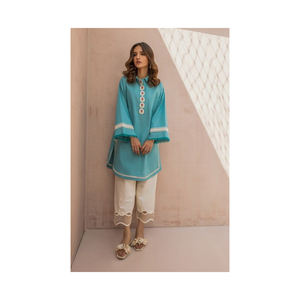 Summer New Long-Sleeved Pakistani Shalwar Kameez Women's Linen Modal Silk Polyester Shirt Dress Lawn Shirts Elegant Long Dress - Product Image 3