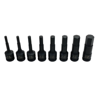 Juego de 8 puntas de impacto hexagonales largas de 1/2 pulgada, 60 mm, CR-V HRC 50-56, con garantía OEM de 3 años, sin llave, en estuche resistente, fabricado en Taiwán
