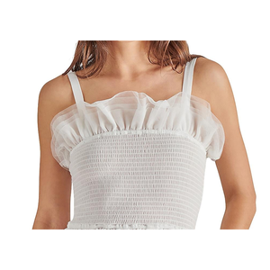 Top in Chiffon Smocked e Tulle Bianco Rhiannon di Steve Madden - Product Image 2