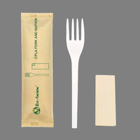Lot de couverts jetables CPLA de 6 pouces, fourchettes, cuillères, couteaux compostables, fournisseur de vaisselle écologique
