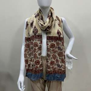 Dupatta en coton indien fait main pour femmes, écharpe en coton Mulmul imprimé, design imprimé, dupatta en coton Mulmul imprimé - Product Image 2