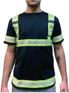 Logo d'impression personnalisé en gros hommes réfléchissants haute visibilité à manches courtes sécurité sécurité haute visibilité vêtements de travail 2024 t-shirt - Product Image 4