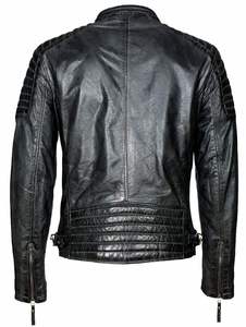 Veste en cuir pour hommes en cuir de vachette véritable Vintage Moto Racer élégant manteau d'hiver de haute qualité - Product Image 6