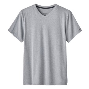 Nouveaux T-shirts personnalisés pour hommes en gros, 180 grammes, tricotés, décontractés, col en V, manches courtes, haut d'été, séchage rapide, prix abordable, impression de logo - Product Image 5