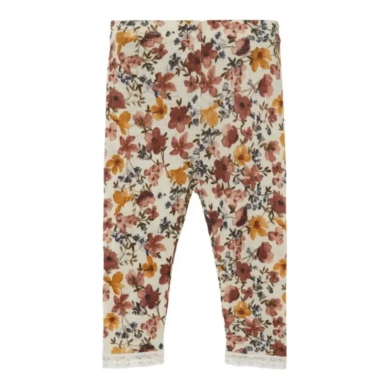 Hot Sale Children Clothing Merino Wool Baby Leggings Pants Flower Printing Baby Pants