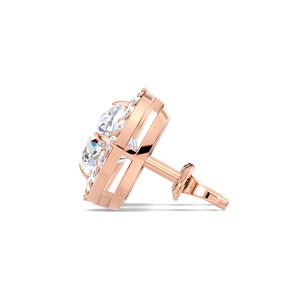 ต่างหูเพชรทรงคุชชั่นแบบ Halo ประดับเพชรเลี้ยงในห้องปฏิบัติการที่ได้รับการรับรองจาก IGI ทอง 14K สีเหลือง/ขาว/โรสโกลด์ ต่างหูเพชรทรง Halo แบบคลาสสิก - Product Image 3