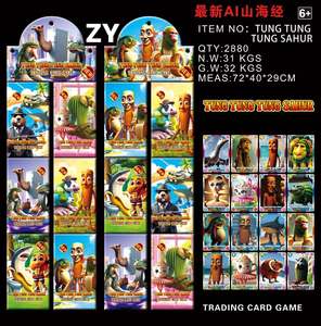 Tung Tung Sahur Brainrot 소장 플래시 카드 36 팩/디스플레이 카드 (3 카드/팩, 2880 팩/판지) 도매 - Product Image 3