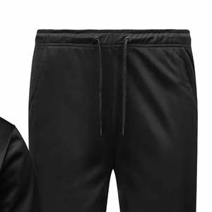 Chándal de ropa deportiva de otoño e invierno de poliéster liso personalizado para hombre, trajes de calentamiento al por mayor - Product Image 5