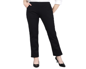 Haute qualité femmes coton formel/tenue décontracté mélange plat avant respirant pleine longueur pantalon droit printemps saison ODM - Product Image 4