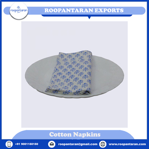 Serviettes de table de mariage fabriquées en Inde, serviettes de table en coton pur imprimées à la main, en vente pour la vente en gros - Product Image 6