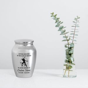 Urna de béisbol personalizada para cenizas humanas, recuerdo, regalos, pérdida de un ser querido, urnas para cenizas humanas, tamaño personalizado, Plata - Product Image 3