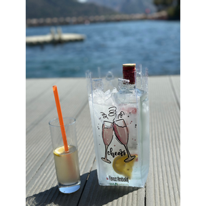 Custom Waterproof Clear PVC Ice Bag Leakproof Champagne <b>Wine</b> Cooler Bag with Handle and Custom Logo Printing - Product Image 3