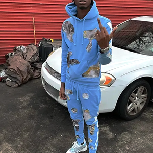 Conjunto de Sudadera con Capucha para Entrenamiento de Invierno, Unisex, Personalizable (OEM), Tallas Grandes, 100% Poliéster, Venta al Por Mayor para Ropa Deportiva Masculina y Femenina - Product Image 1