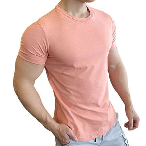Camiseta de alta calidad para hombre, cómoda, venta al por mayor, personalizada, algodón/poliéster, informal, ajuste regular, ropa deportiva, Fitness - Product Image 2
