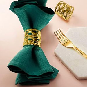 Gold <b>Napkin</b> Ring With Metal Flower Personalized Wedding Birthday <b>Easter</b> Thanksgiving Dinner Holiday - Product Image 4