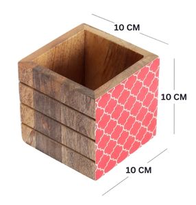 Porte-couverts en bois de manguier rouge marocain/porte-cuillère porte-ustensiles en bois porte-couverts de comptoir - Product Image 6