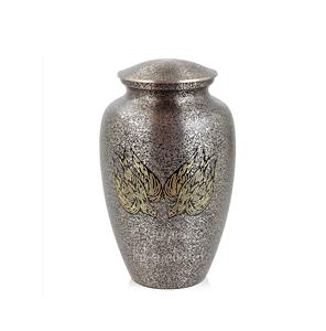 Urnas de cremación de metal de aluminio para cenizas y restos mortales | Hermosas urnas hechas a mano para humanos y mascotas (Negro Moteado) - Product Image 1