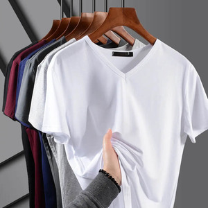 เสื้อยืดคอวี Next Level คุณภาพสูงสั่งทำพิเศษ เสื้อยืดคอวีผู้ชายสีขาว ผ้าฝ้ายพีมา - Product Image 6