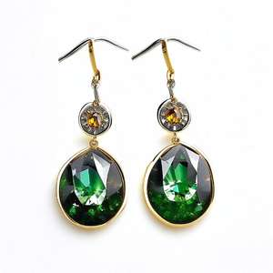 925ชุบทอง18K สุดพิเศษต่างหูห้อยเงินสเตอร์ลิงเครื่องประดับอัญมณีรูปทรงแฟนซี - Product Image 3